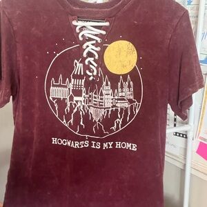 Harry Potter Maroon Hogwarts Graphic Tee
